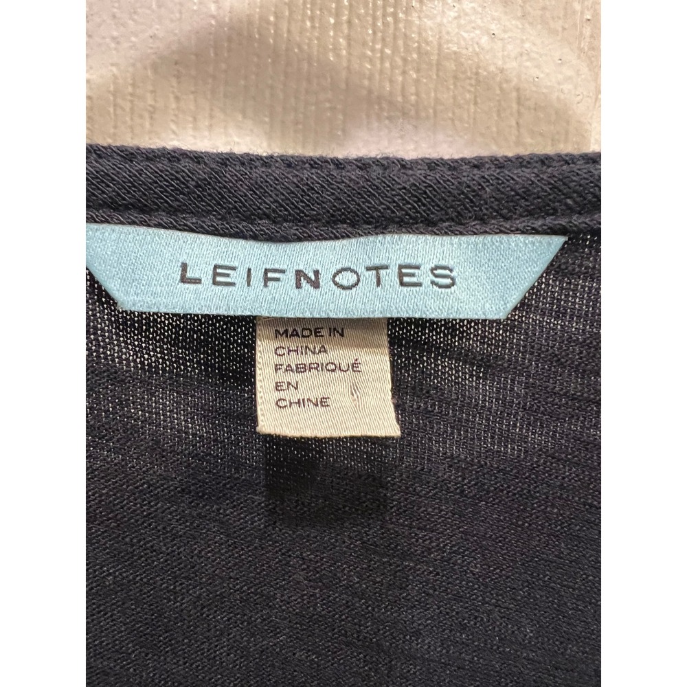 Anthropologie Leifnotes Navy Gray Colorblock Surplice Wrap Draped V-Neck Top XS - Picture 4 of 6